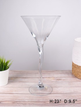 GOBLET STYLE GLASS VASE (PICKUP ONLY)